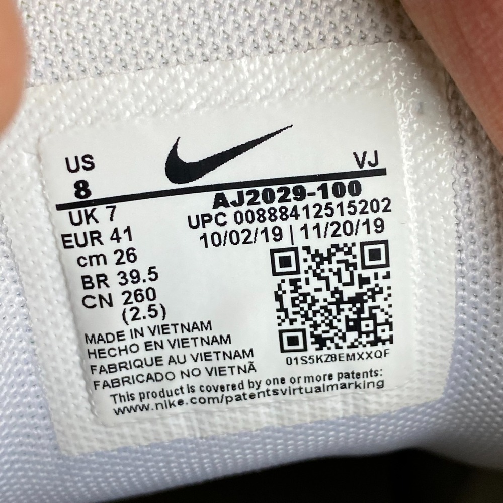 Nike Air Max Plus TN Mens 8 US Triple White Leather Athletic Sneaker Shoe - Picture 12 of 13